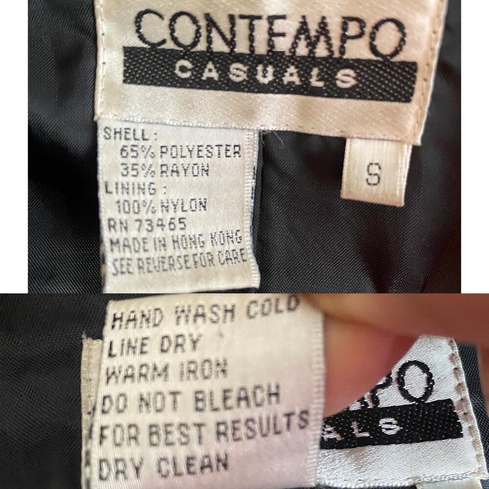 Vintage Contempo Casuals Blazer Small Purple Black Plaid Power Boxy Jacket 80s - Picture 11 of 16